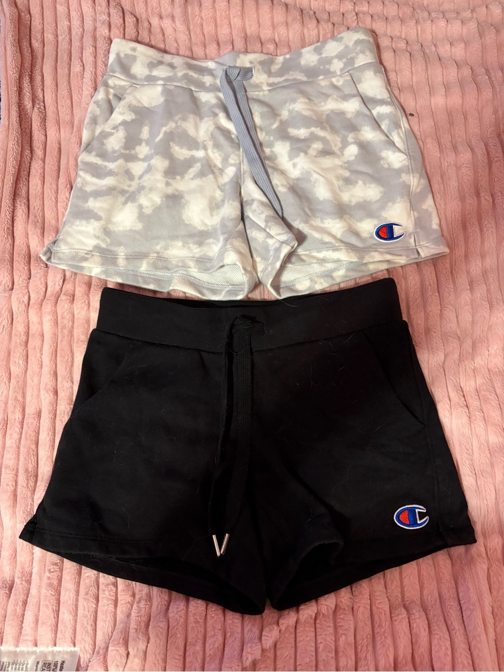 Champion Black & Light Gray Tie-Dye Knit Shorts - 2 Pack